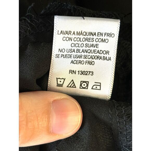 Wrangler Women’s Small Retro Black Frayed Lace Long Tie Sleeve Western Blouse - Picture 12 of 12